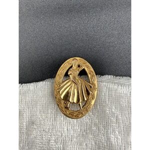 Vintage Singer Young Style Maker Contest Brooch Gold Tone Signed